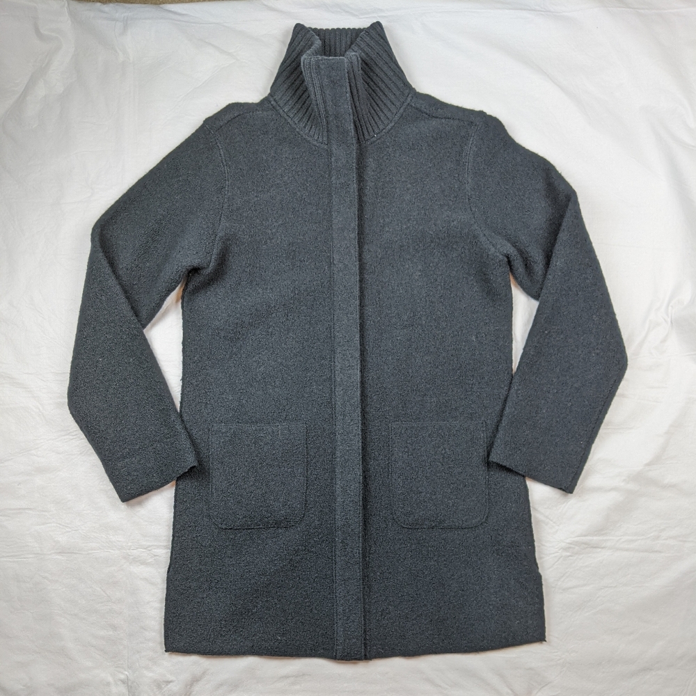 Centigrade Minimalist Boiled Wool Coat Snap Front